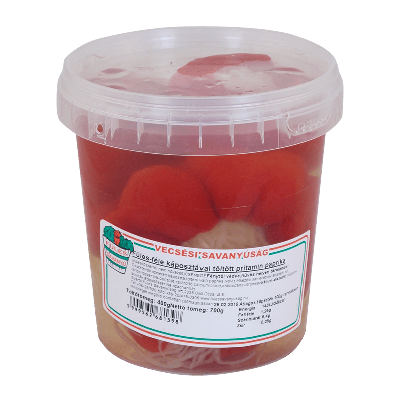 Füles-féle káposztával töltött pritamin paprika 700 g / 400 g csemege