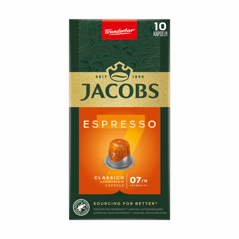 Jacobs Espresso 7 kávékapszula 10 db classico Nespresso ®kávégép kompatibilis termék