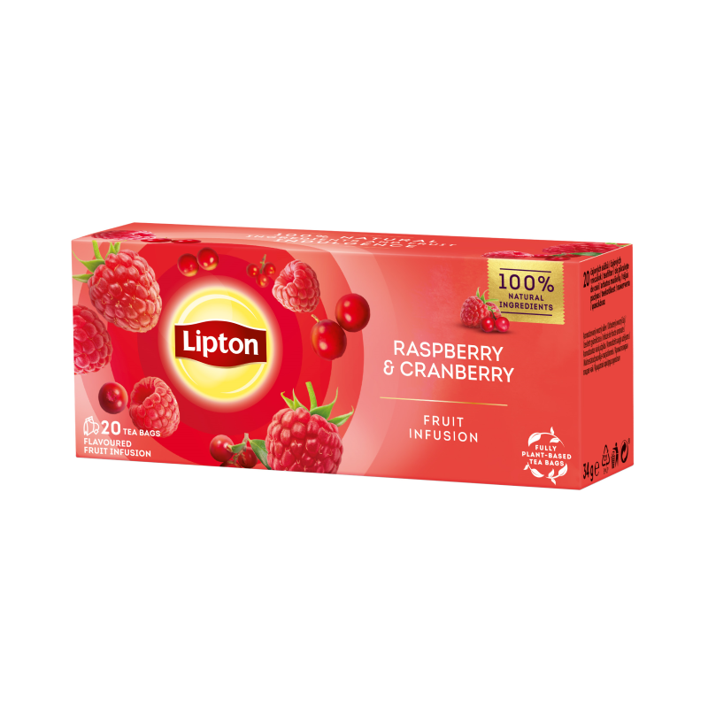 Lipton málna & vörös áfonya ízesítésű filteres gyümölcstea 20x1,6 g