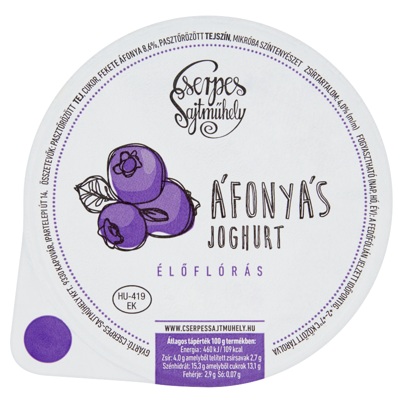 Cserpes joghurt 250 g áfonyás
