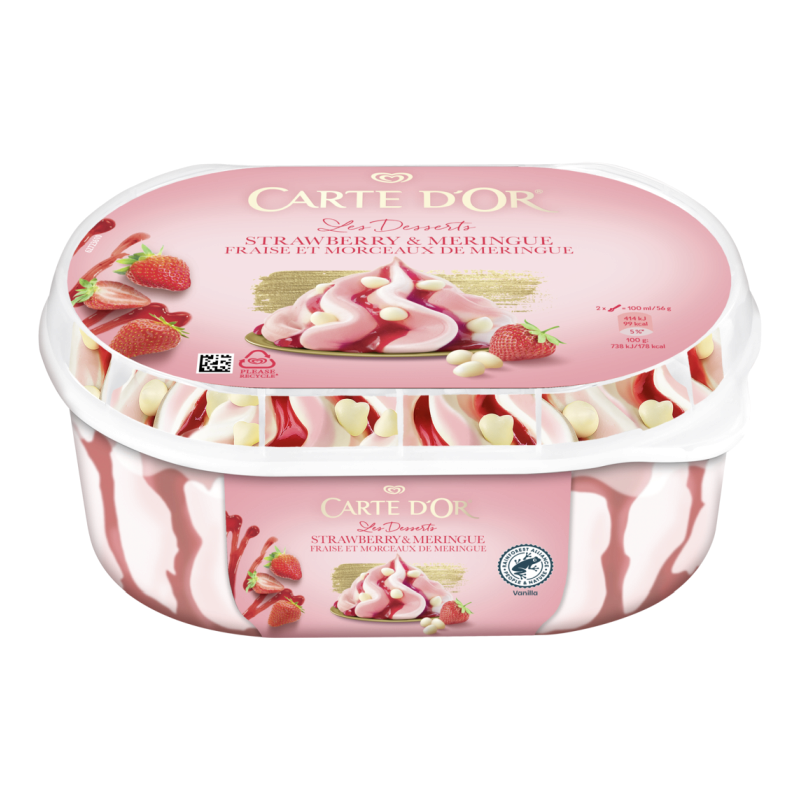 Carte d'Or jégkrém 825 ml eper-habcsók