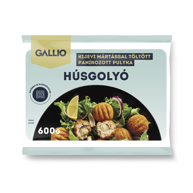 Gallio kijevi mártással töltött panírozott pulyka húsgolyó 600 g