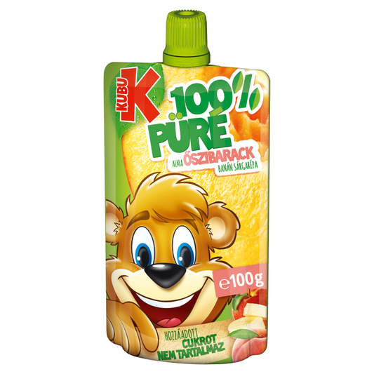 Kubu 100% püré 100 g alma-őszibarack-banán-sárgarépa
