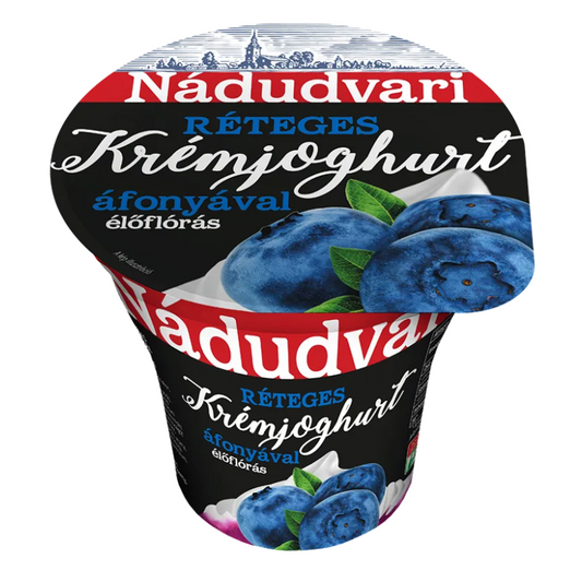 Nádudvari élőflórás réteges krémjoghurt 180 g áfonyával