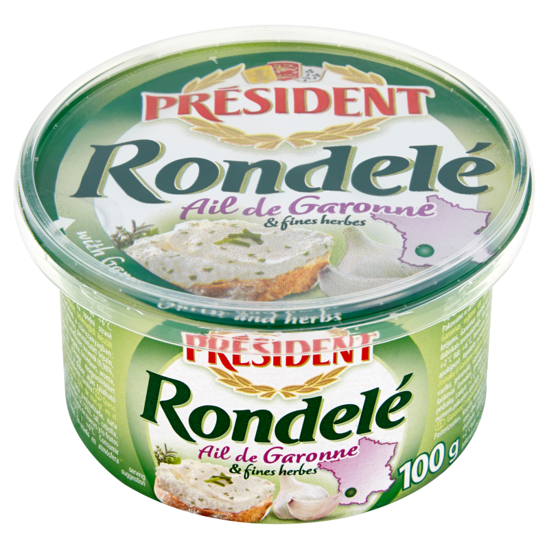 Président Rondelé sajtkrém 100 g fokhagymás-zöldfűszeres