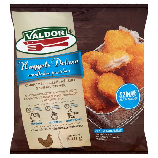 Valdor Nuggets Deluxe csirkemellfilé cornflakes panírban 540 g