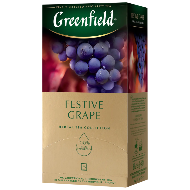 Greenfield herbál tea 25x2 g festive grape