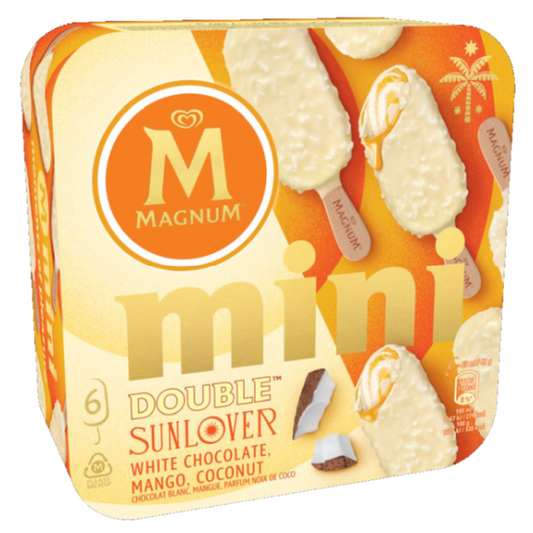 Magnum mini Double Sunlover pálcikás jégkrém 6x55 ml kókusszal és mangóval, fehércsokoládés