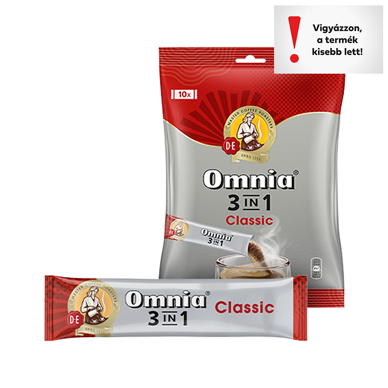 Douwe Egberts Omnia Classic 3in1 instant kávéitalpor 10 x 11,1 g