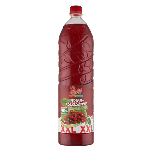 Pölöskei XXL indiáncseresznye ízű szörp 1,5 l cukorral és édesítőszerrel