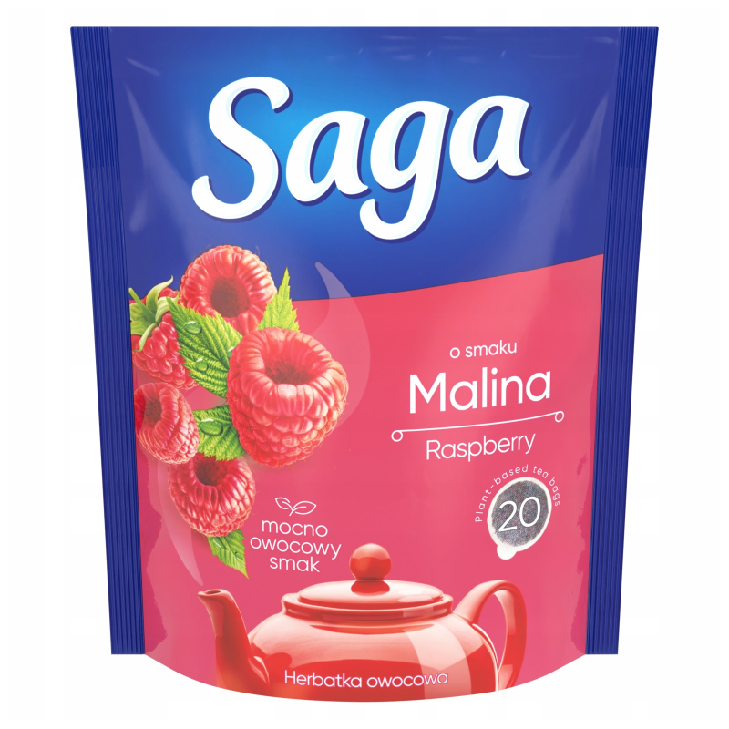 Saga gyümölcs tea málna ízű 20x1,7 g
