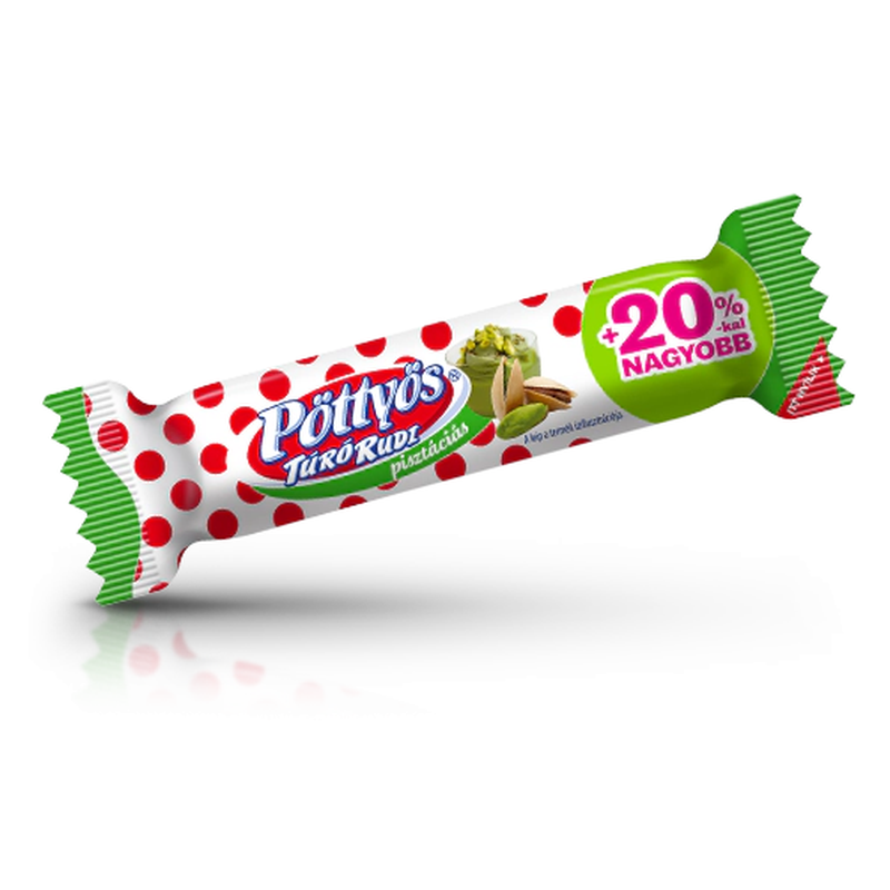 Pöttyös Óriás Túró Rudi 35 g +20% étbevonóval, pisztáciás